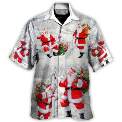 Hawaiian Shirt / Adults / S Christmas Santa Is Always With You Art Style - Hawaiian Shirt - Owls Matrix LTD