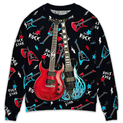 Guitar All I Need Is Playing Music - Sweater - Ugly Christmas Sweaters - Owls Matrix LTD