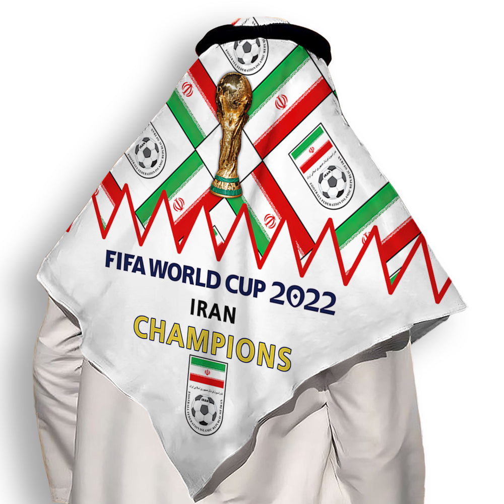 110x110cm World Cup 2022 Iran Champions - Keffiyeh - Owls Matrix LTD