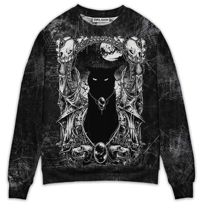 S Black Cat Scary Serial Killer Documentaries And Chill - Sweater - Ugly Christmas Sweaters - Owls Matrix LTD
