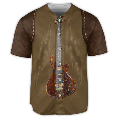 Guitar Music Rock Leather Style - Baseball Jersey - Owls Matrix LTD