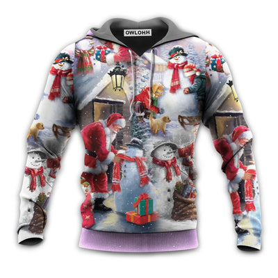 Unisex Hoodie / S Christmas Santa Claus Build Snowman Gift For You - Hoodie - Owls Matrix LTD