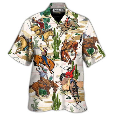 Hawaiian Shirt / Adults / S Cowboy Western Desert And Cactus Tropical - Hawaiian Shirt - Owls Matrix LTD
