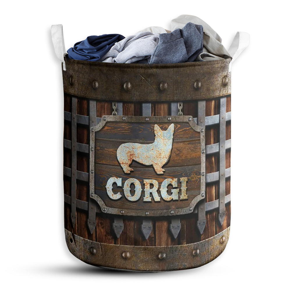 S: 17.72”x13.78” (45x35 cm) Corgi Vintage Basic Style – Laundry Basket - Owls Matrix LTD