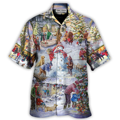 Christmas Winter Holiday Santa Claus Is Coming - Hawaiian Shirt - Owls Matrix LTD