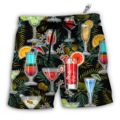 Beach Short / Adults / S Cocktail Summer Tropical Beach - Beach Short - Owls Matrix LTD