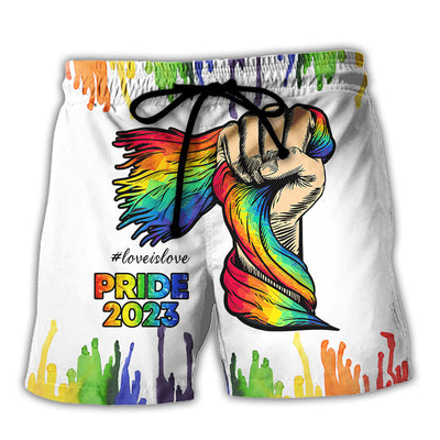 LGBT Pride Love Is Love 2023 - Beach Short - Owls Matrix LTD