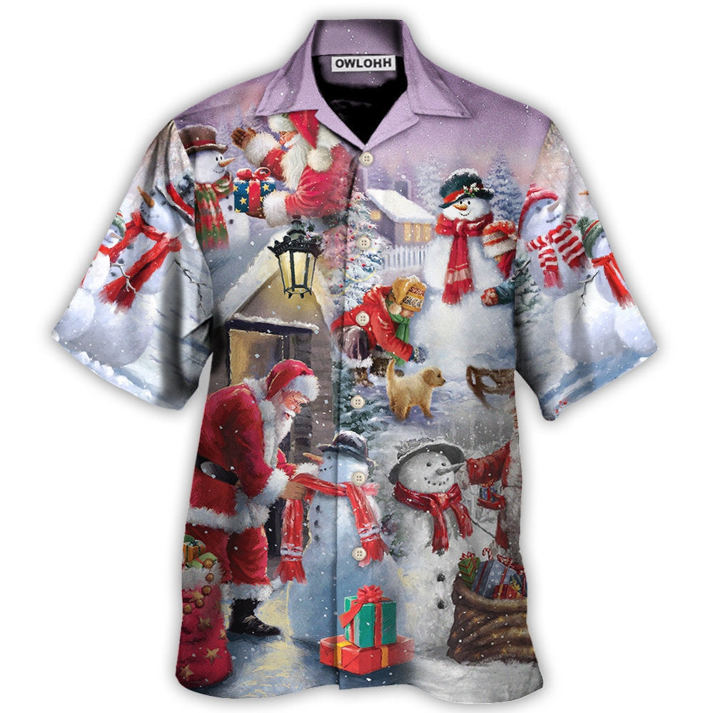 Hawaiian Shirt / Adults / S Christmas Santa Claus Buil Snowman Gift For You - Hawaiian Shirt - Owls Matrix LTD