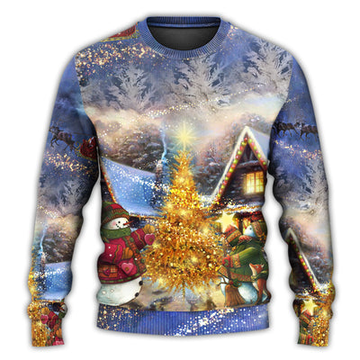 Christmas Sweater / S Christmas Santa Claus Reindeer Snowman Family In Love Gift Light Art Style - Sweater - Ugly Christmas Sweaters - Owls Matrix LTD