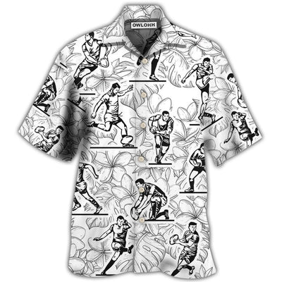 Hawaiian Shirt / Adults / S Rugby Tropical Leaf Ball Games - Hawaiian Shirt - Owls Matrix LTD