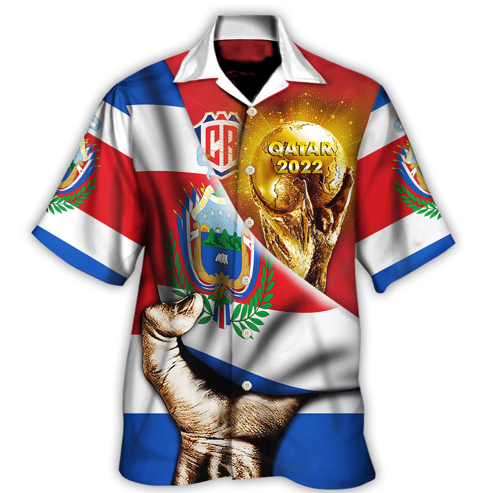 Hawaiian Shirt / Adults / S World Cup Qatar 2022 Costa Rica Will Be The Champion Flag Vintage - Hawaiian Shirt - Owls Matrix LTD