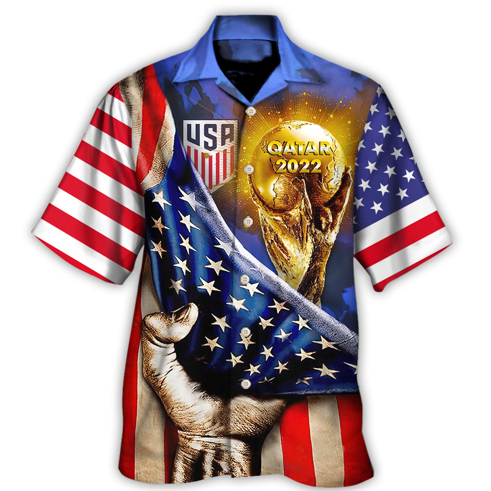 Hawaiian Shirt / Adults / S World Cup Qatar 2022 USA Will Be The Champion Flag Vintage - Hawaiian Shirt - Owls Matrix LTD