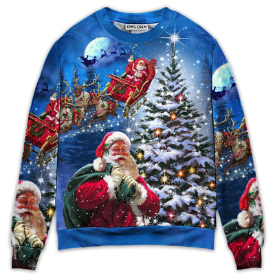 Christmas Santa Claus Story Happy Christmas Is Coming Art Style - Sweater - Ugly Christmas Sweaters - Owls Matrix LTD