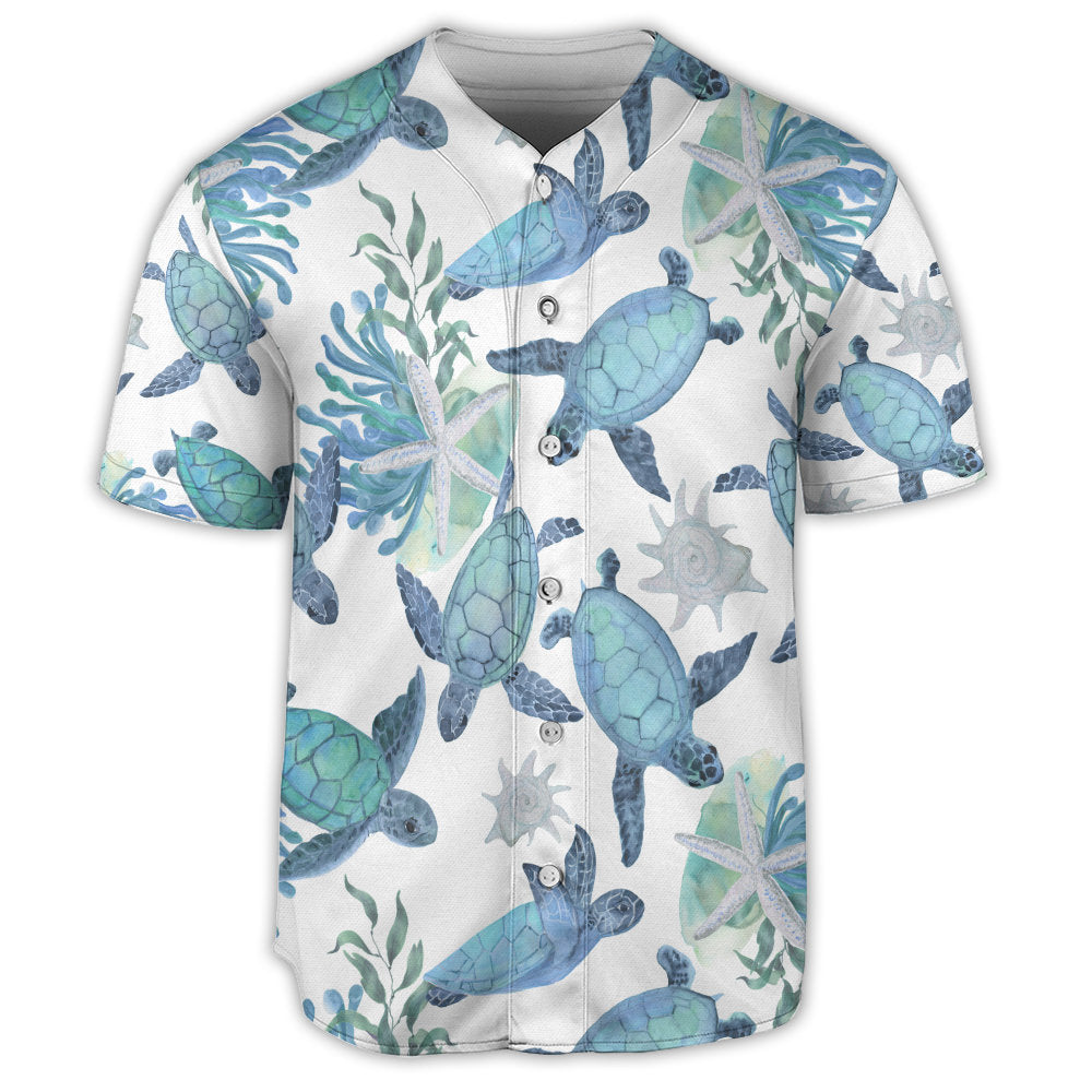 S Turtle Blue Basic Style - Baseball Jersey - Owls Matrix LTD
