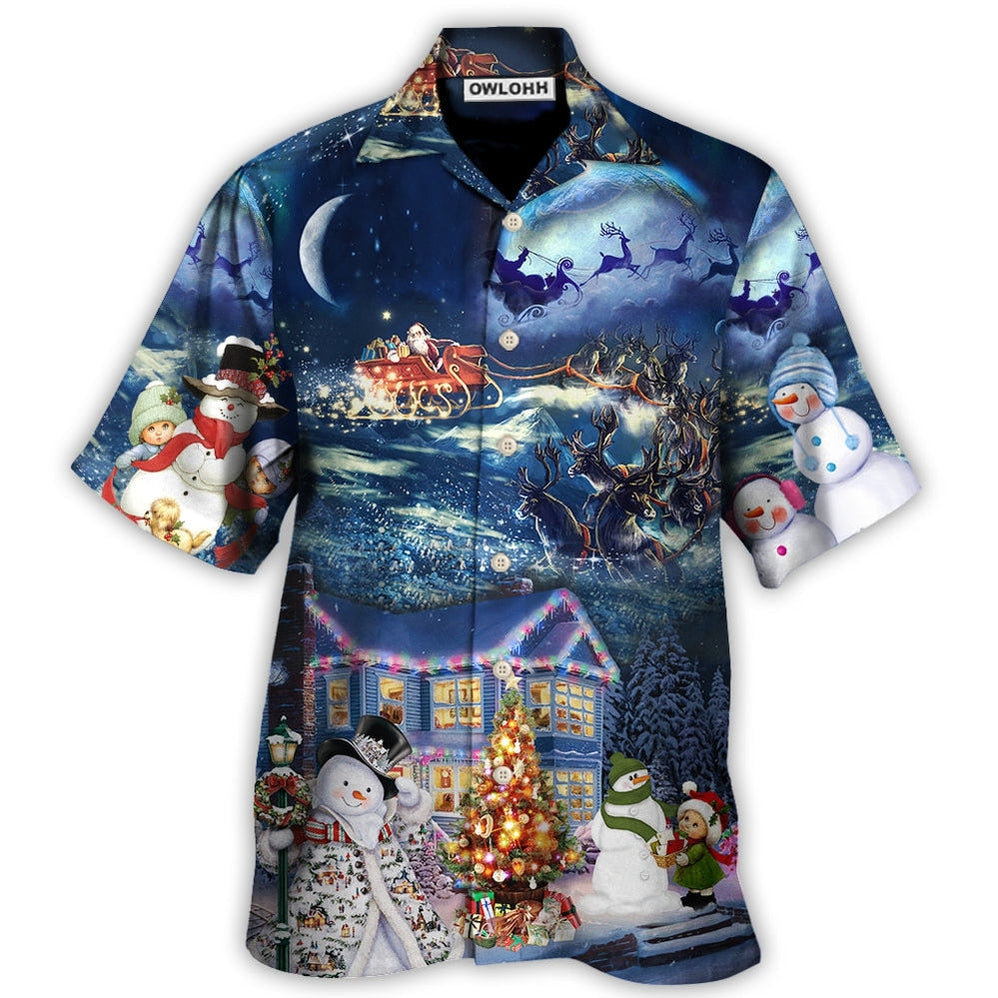 Hawaiian Shirt / Adults / S Christmas Santa Claus Family In Love Light Art Style - Hawaiian Shirt - Owls Matrix LTD