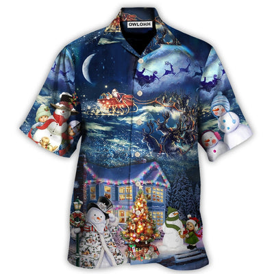 Hawaiian Shirt / Adults / S Christmas Santa Claus Family In Love Light Art Style - Hawaiian Shirt - Owls Matrix LTD