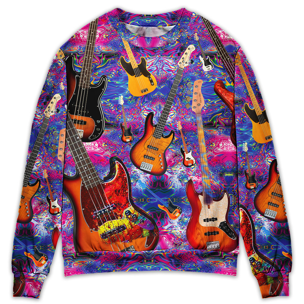 Guitar Life Love Purple Style - Sweater - Ugly Christmas Sweaters - Owls Matrix LTD
