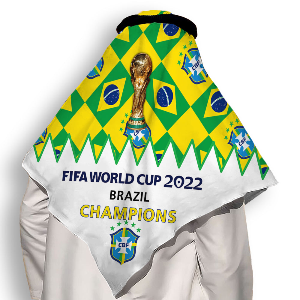 110x110cm World Cup 2022 Brazil Champions - Keffiyeh - Owls Matrix LTD