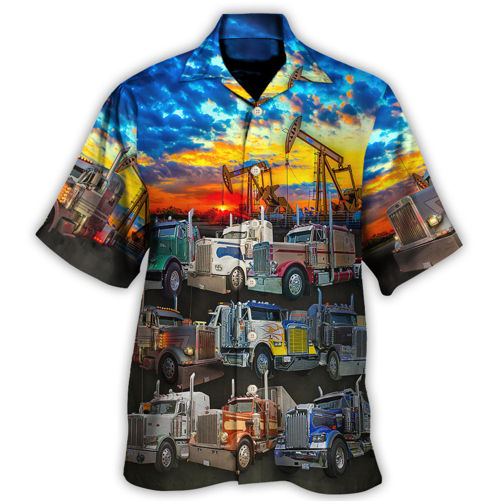 Hawaiian Shirt / Adults / S Truck Monster Classic Beautiful Sunset - Hawaiian Shirt - Owls Matrix LTD