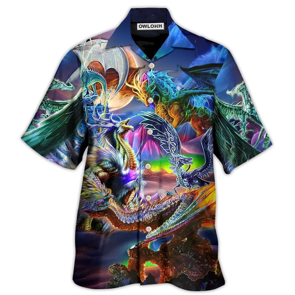 Hawaiian Shirt / Adults / S Dragon Neon Legends Colorful - Hawaiian Shirt - Owls Matrix LTD