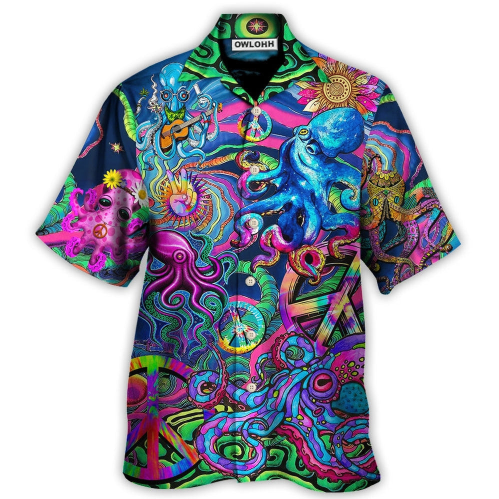 Hawaiian Shirt / Adults / S Hippie Funny Octopus Colorful Tie Dye Style - Hawaiian Shirt - Owls Matrix LTD