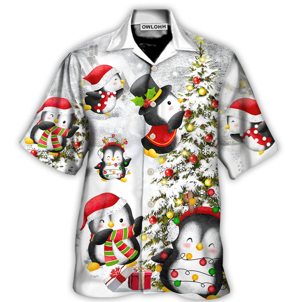 Christmas Chilling Penguin Family In Love Christmas - Hawaiian Shirt - Owls Matrix LTD