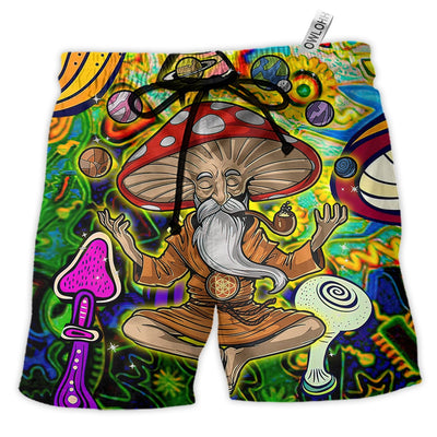 Beach Short / Adults / S Hippie Mushroom Witch Colorful - Beach Short - Owls Matrix LTD