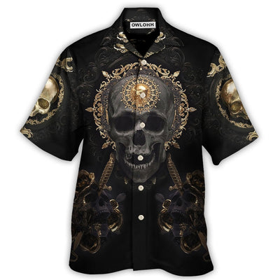 Hawaiian Shirt / Adults / S Skull Golden Skull True King Stay True Till Death - Hawaiian Shirt - Owls Matrix LTD