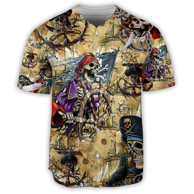 S Skull Pirate Amazing Pirate - Baseball Jersey - Owls Matrix LTD
