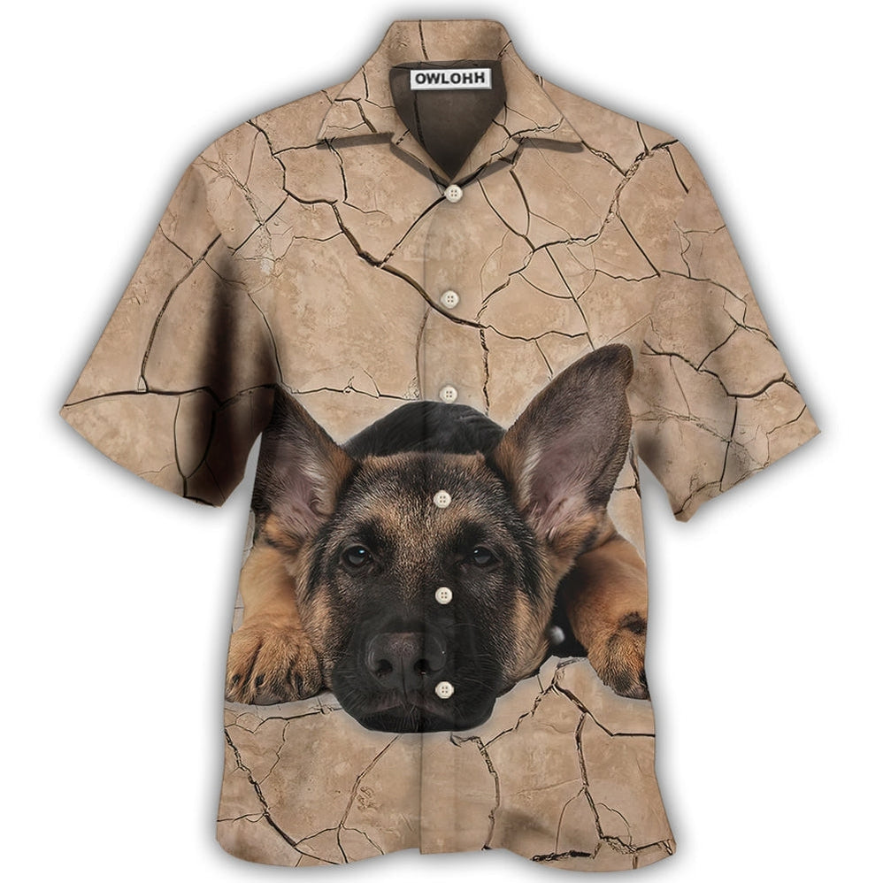 Hawaiian Shirt / Adults / S German Shepherd On The Ground - Hawaiian Shirt - Owls Matrix LTD