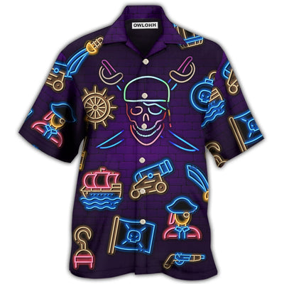 Hawaiian Shirt / Adults / S Pirate Neon Art Style - Hawaiian Shirt - Owls Matrix LTD