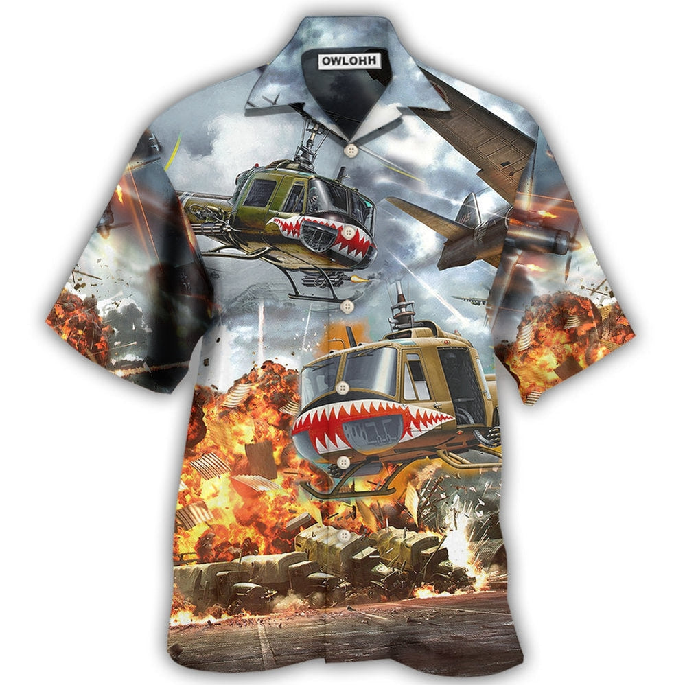 Hawaiian Shirt / Adults / S Combat Aircraft Fly Sky Military Planes - Hawaiian Shirt - Owls Matrix LTD