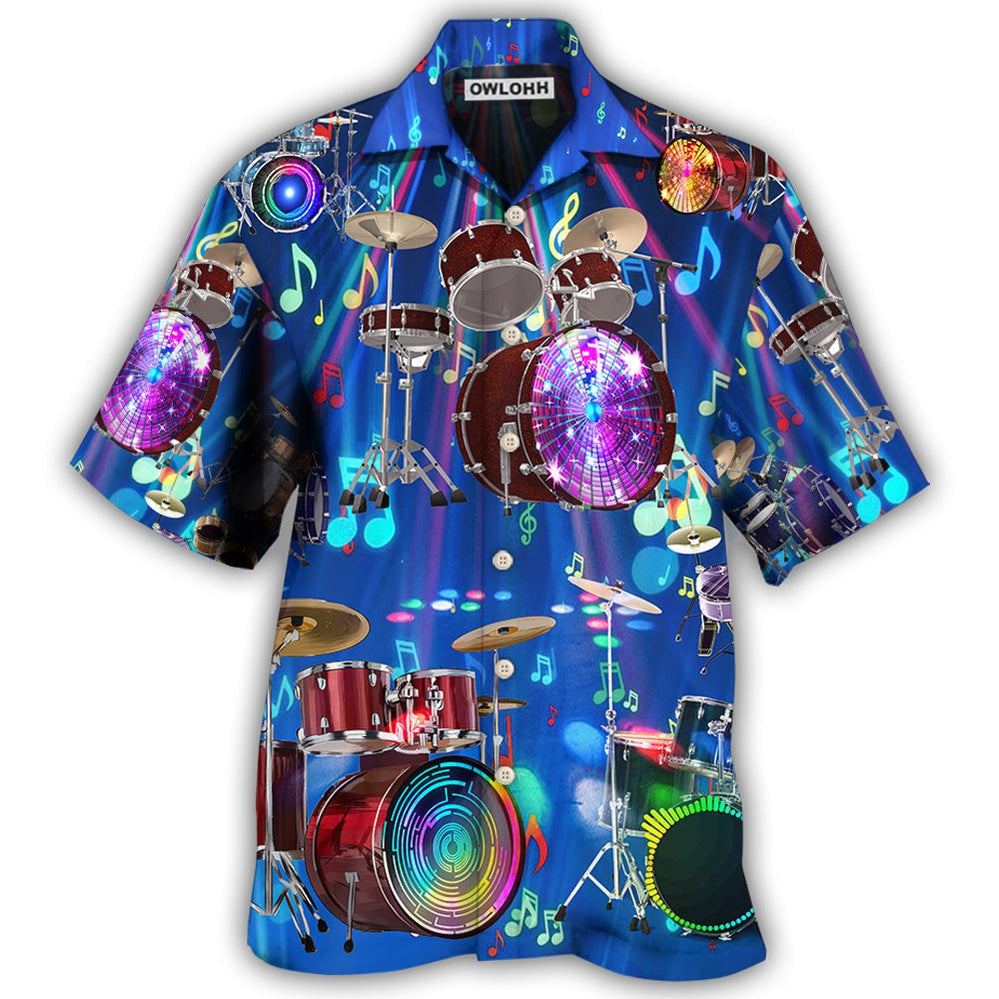 Hawaiian Shirt / Adults / S Drum Is My Life Light Neon Style - Hawaiian Shirt - Owls Matrix LTD
