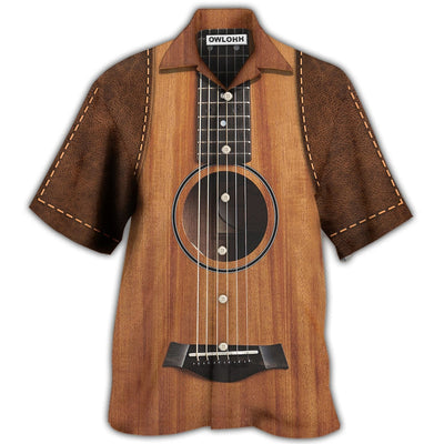Hawaiian Shirt / Adults / S Guitar Vintage Leather Music Lover - Hawaiian Shirt - Owls Matrix LTD
