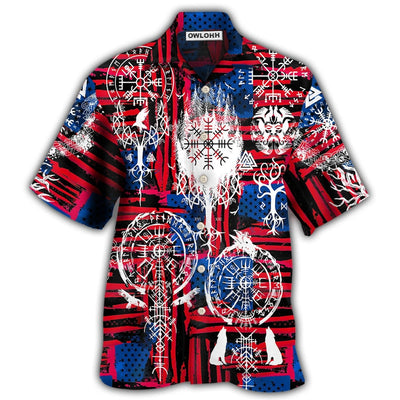Hawaiian Shirt / Adults / S Viking Independence Day Compass Vegvisir - Hawaiian Shirt - Owls Matrix LTD