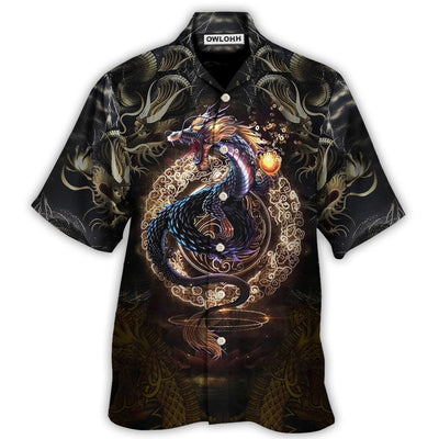 Hawaiian Shirt / Adults / S Dragon Golden Japanese Dragon - Hawaiian Shirt - Owls Matrix LTD