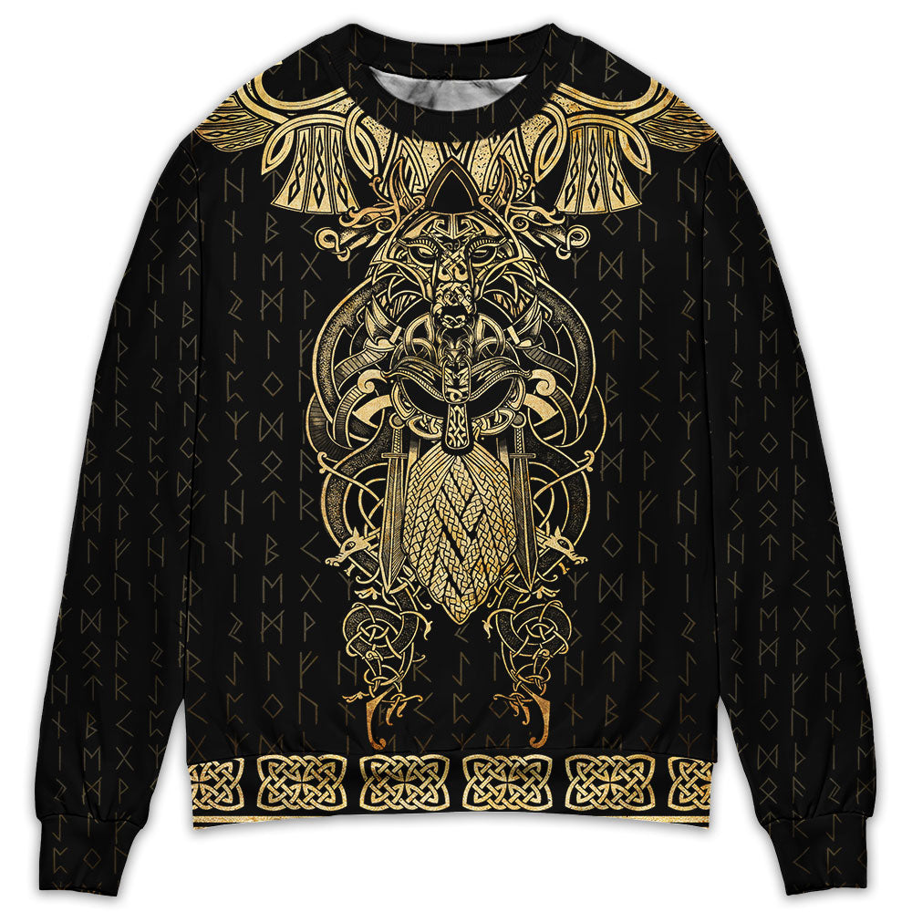 Viking Warrior The Raven Yellow Of Odin - Sweater - Ugly Christmas Sweaters - Owls Matrix LTD