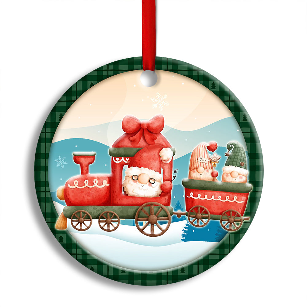 Pack 1 Christmas Santa Is Coming Xmas Lover - Circle Ornament - Owls Matrix LTD