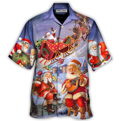 Hawaiian Shirt / Adults / S Christmas Santa Claus Funny Art Style - Hawaiian Shirt - Owls Matrix LTD