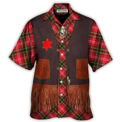 Hawaiian Shirt / Adults / S Christmas Santa Cowboy Vintage Style - Hawaiian Shirt - Owls Matrix LTD