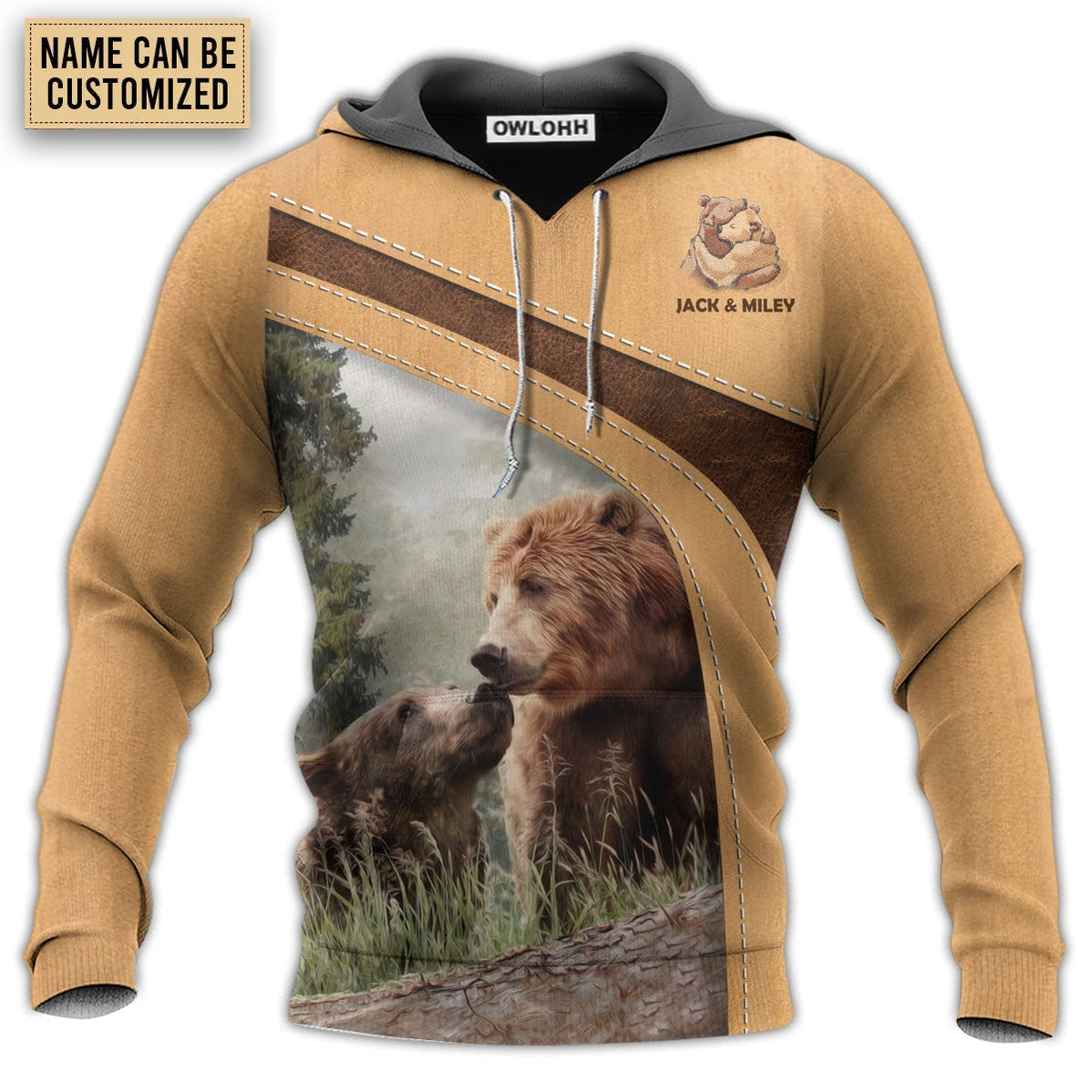 Unisex Hoodie / S Bear An Old Bear Live Here With His Honey Personalized - Hoodie - Owls Matrix LTD