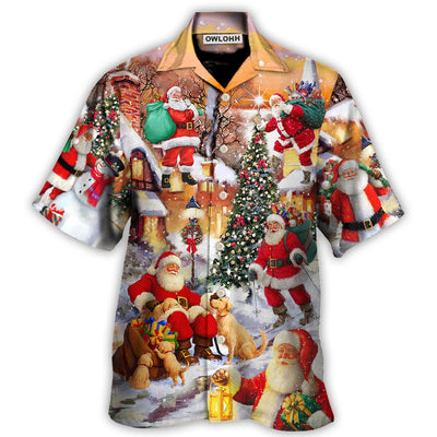 Hawaiian Shirt / Adults / S Christmas Santa Claus Story In The Town Gift For Xmas - Hawaiian Shirt - Owls Matrix LTD