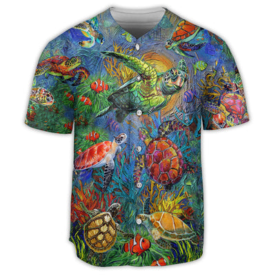 S Turtle Have A Turtley Awesome Day - Baseball Jersey - Owls Matrix LTD
