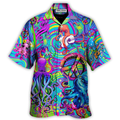 Hawaiian Shirt / Adults / S Hippie Funny Octopus Colorful Tie Dye Art Style - Hawaiian Shirt - Owls Matrix LTD