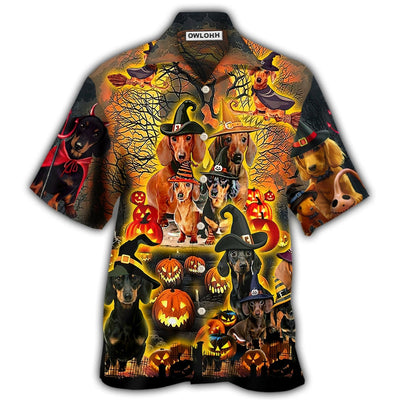 Hawaiian Shirt / Adults / S Halloween Funny Dachshund Dog - Hawaiian Shirt - Owls Matrix LTD