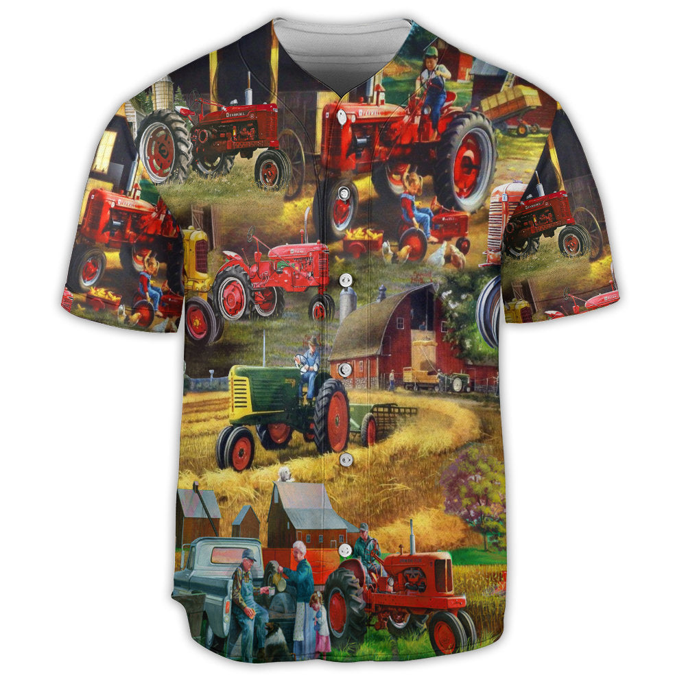 S Tractor Just One More Tractor I Promise Just One - Baseball Jersey - Owls Matrix LTD
