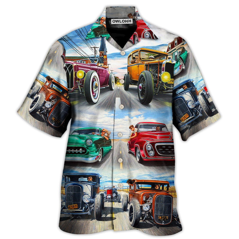 Hawaiian Shirt / Adults / S Hot Rod Racing Lover Cool Art Style - Hawaiian Shirt - Owls Matrix LTD