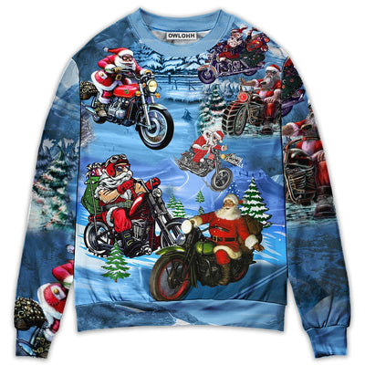 Sweater / S Christmas Driving With Santa Claus - Sweater - Ugly Christmas Sweaters - Owls Matrix LTD