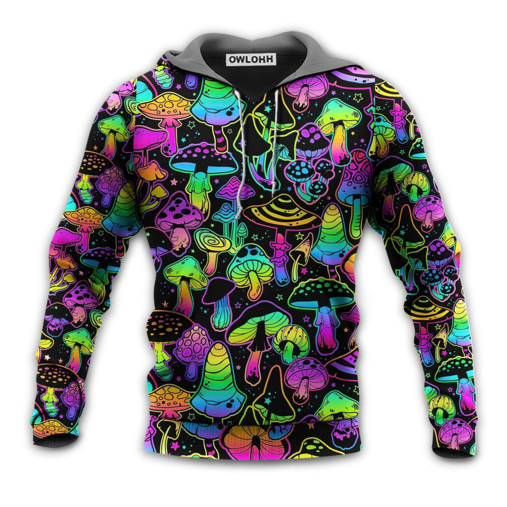 Unisex Hoodie / S Mushroom Stunning Neon Magic Amazing Style - Hoodie - Owls Matrix LTD