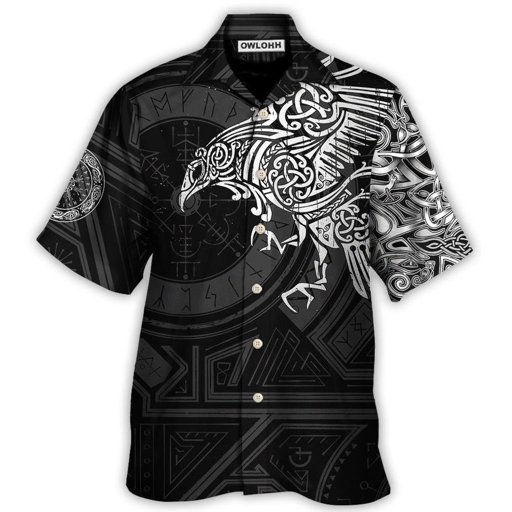Hawaiian Shirt / Adults / S Viking Valhalla The Ravens - Hawaiian Shirt - Owls Matrix LTD